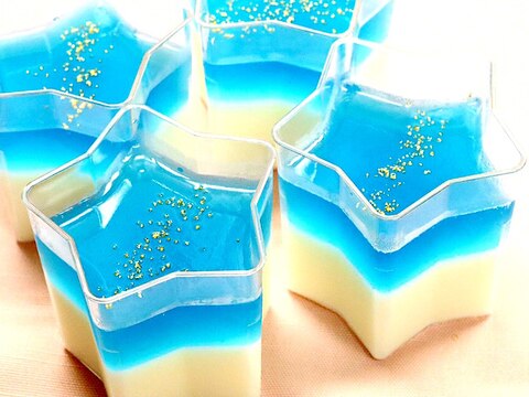 ☆七夕ゼリー☆サイダー&ミルクゼリー☆